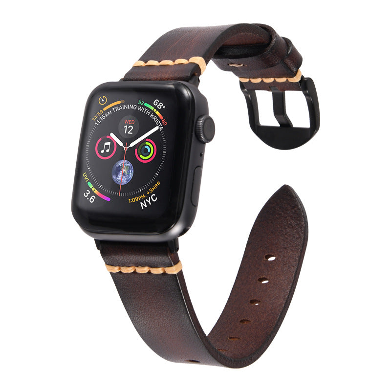 Loopifit Endurance Loop Leather Apple Watch Bands Coffee