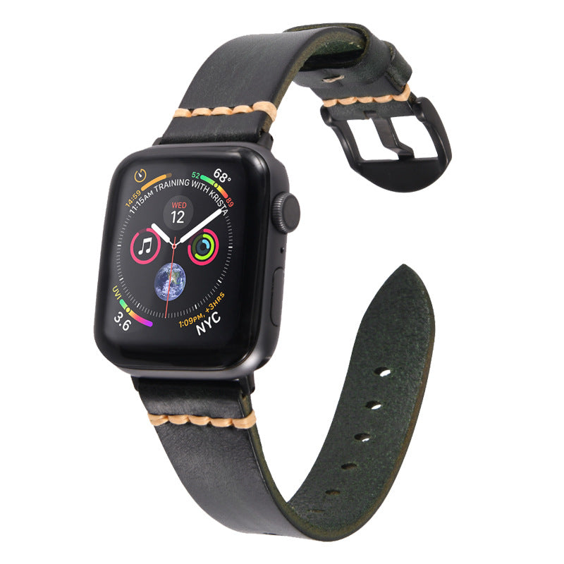 Loopifit Endurance Loop Leather Apple Watch Bands Drak green