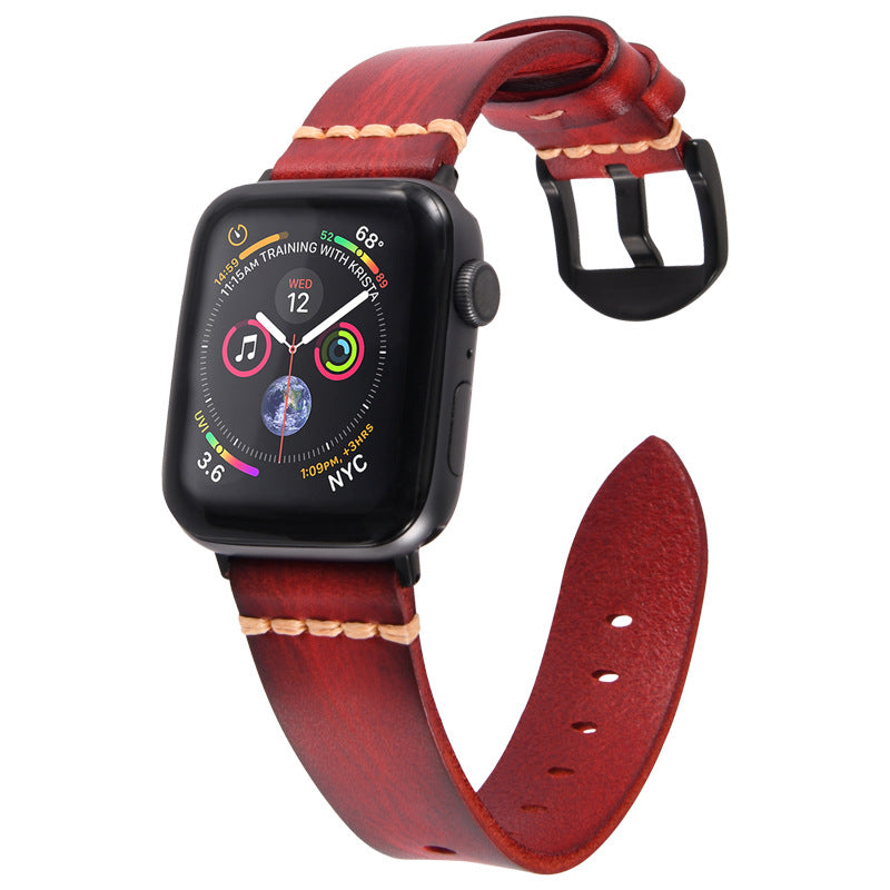 Loopifit Endurance Loop Leather Apple Watch Bands Red