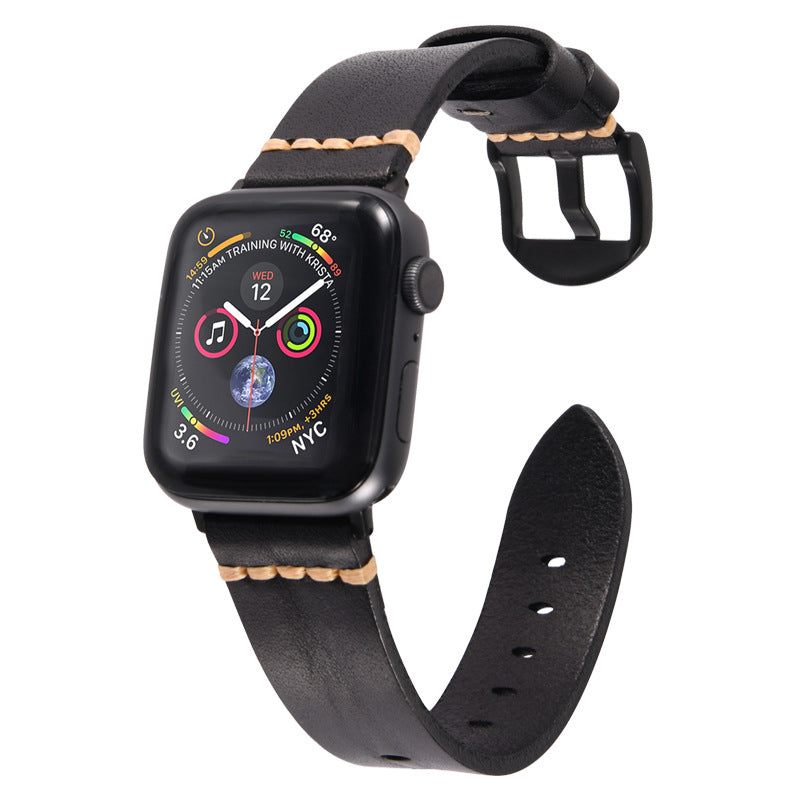 Loopifit Endurance Loop Leather Apple Watch Bands for men black