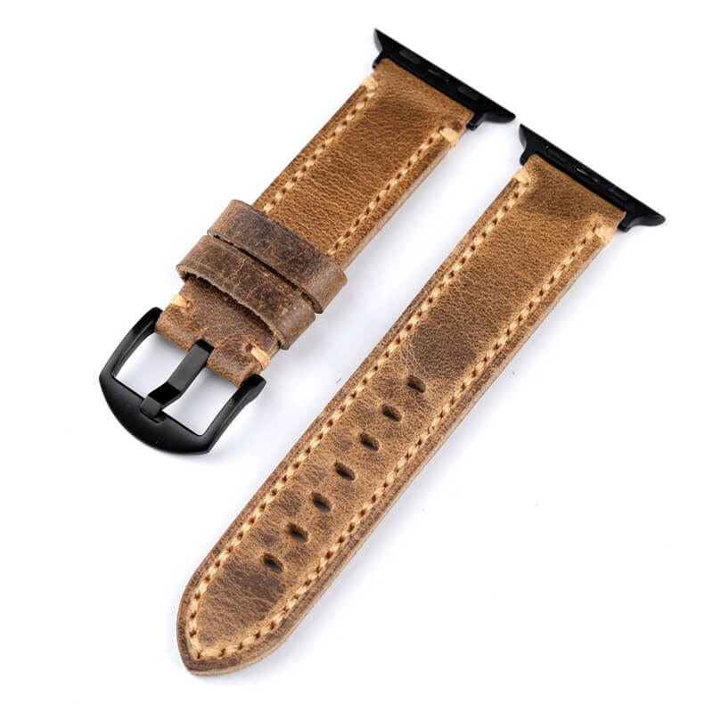 Loopifit Horween Leather Watch bands black button
