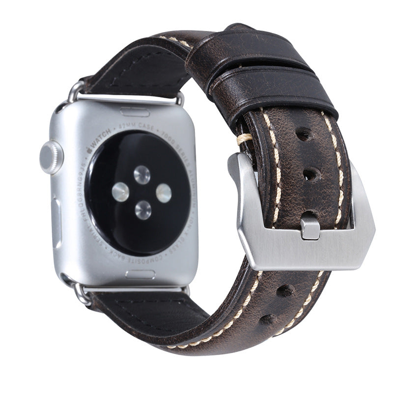 Loopifit_Retro_Leather_Apple_Watch_Bands black