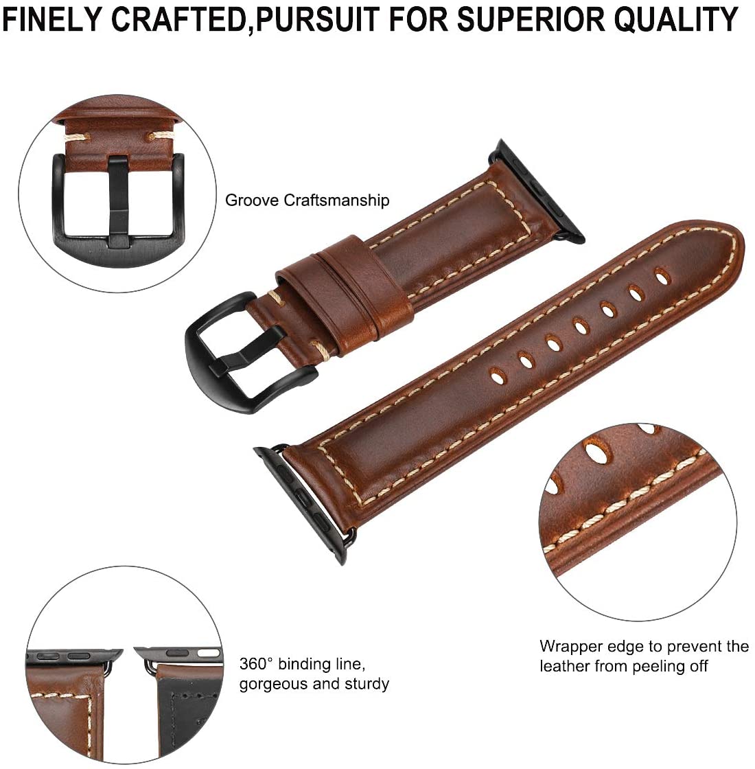 Ultra leather apple watch band 45mm