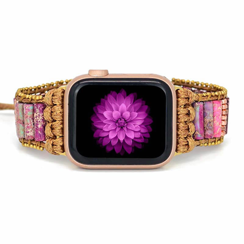 Rose Gold Apple Watch Bands Designer Apple Watch Jewelry Band for Women Stone iwatch straps