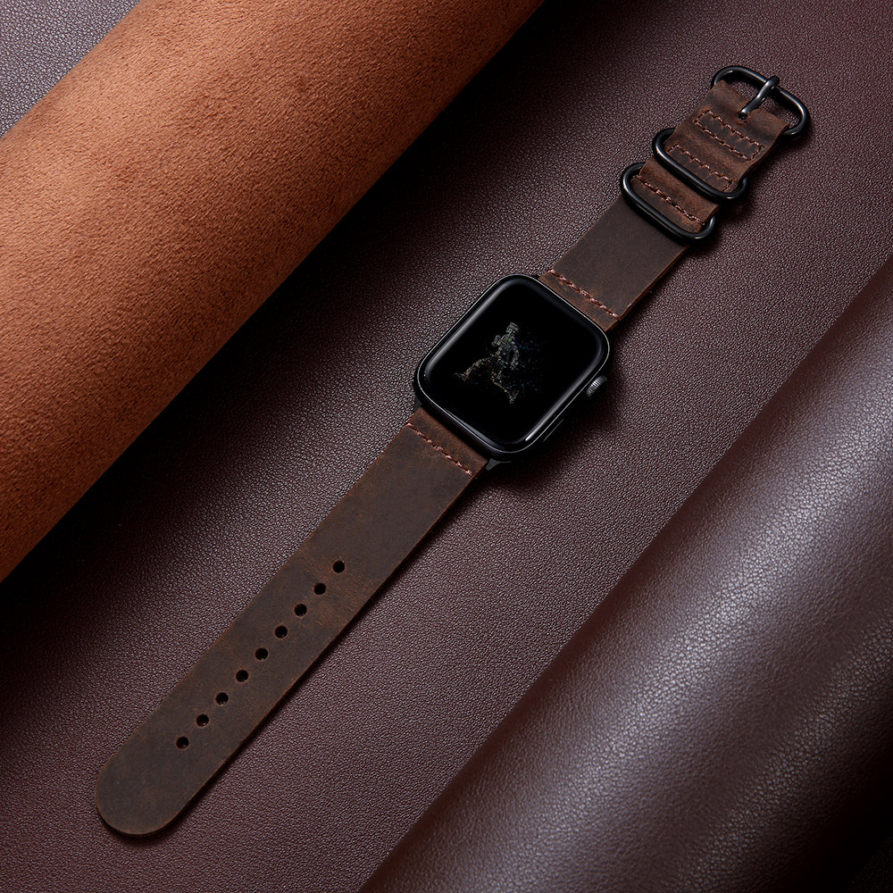 Suede Leather Cmfortable  Apple Watch Band Horween Leather Strap Handmade 42mm/44mm/45mm Watch Band